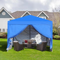 Outdoor 10X 10Ft Pop Up Gazebo Canopy Tent Removable Sidewall With Zipper 2Pcs Sidewall With Windows With 4Pcs Weight Sand Bag