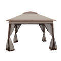 Outdoor 11X 11Ft Pop Up Gazebo Canopy With Removable Zipper Netting