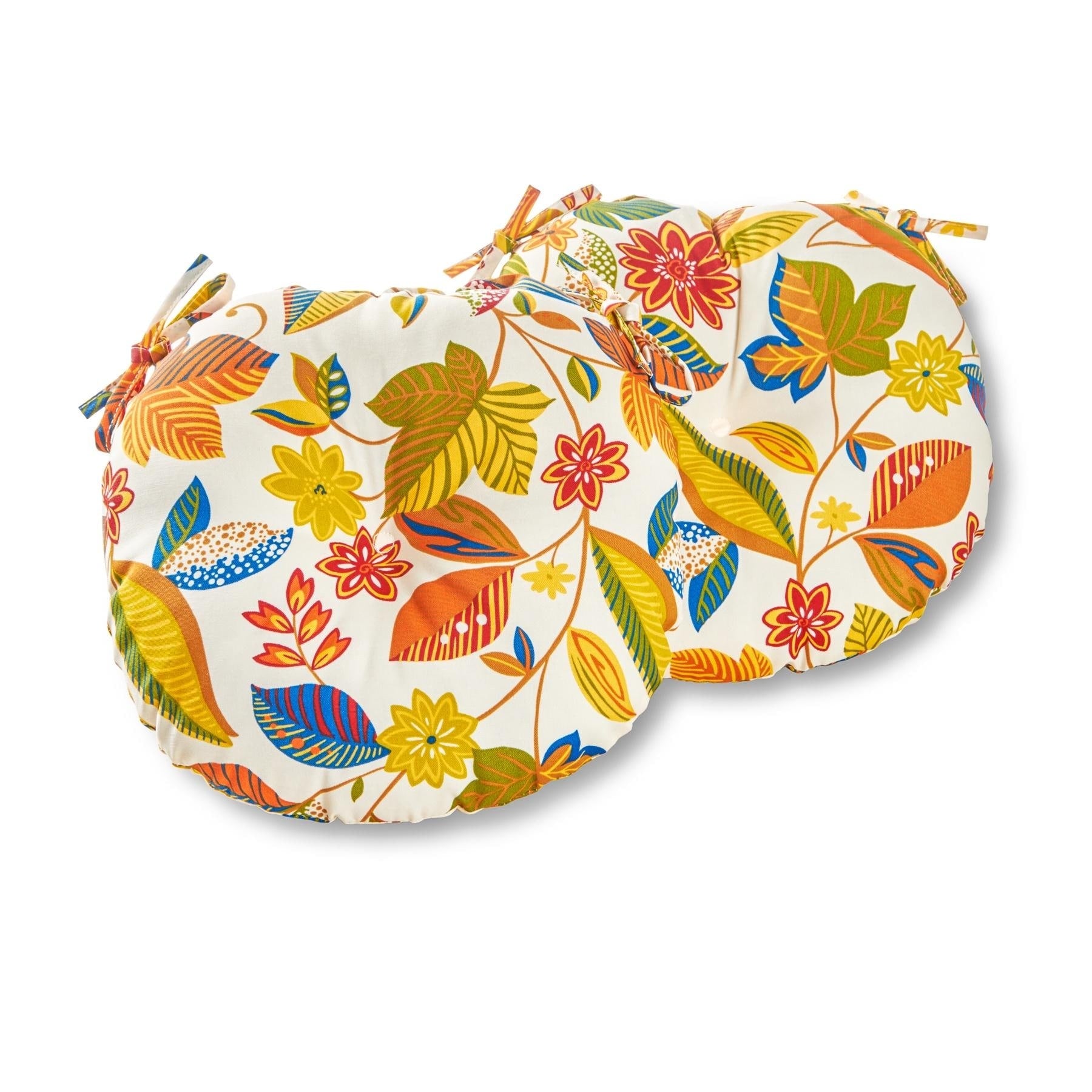 Havenside Home Dana Point Outdoor 15 Inch Floral Bistro Chair Cushions Set Of 2