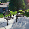 Nuu Garden Solid Cast Aluminum Patio Dining Arm Chair Antique Bronze