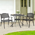 Nuu Garden 3 Piece Powder Coated Aluminum Dining Set Antique Bronze