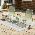 Outdoor 3 Piece Conversation Set With Iron Frame 2 Mesh Chairs 1 Side Table