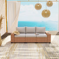 Outdoor 3 Seater Sofa With Soft Cushion And Wider Armrest Weather Resistant