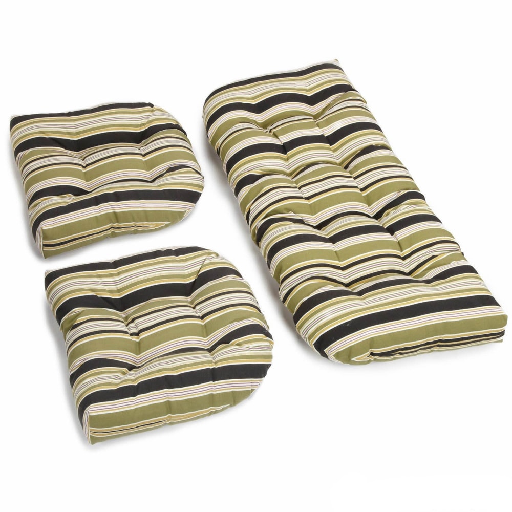 Blazing Needles All Weather U Shape Outdoor Settee Cushions Set Of 3