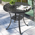 Nuu Garden 36 Indoor Outdoor Solid Cast Aluminum Round Dining Table