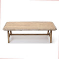 Outdoor Acacia Wood Coffee Table With Woven Wicker Trim 13.78 H X 47.24 W X 23.62 D