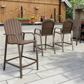 All Weather Patio Furniture Counter Height Bar Stools Set Of 2 21.9 W X 25 D X 48 H