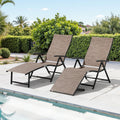Outdoor Adjustable Quilted Chaise Lounge Chair With Wheels Set Of 2 75.98 24.21 12.99 Inches