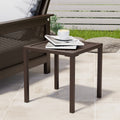 Outdoor Aluminum Square Side End Table Small Patio Coffee Bistro Table 15.75 L X 15.75 W X 15.95 H
