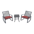 Outdoor Bistro Set With Coffee Chairs Side Table Patio Conversation Set With Upholstered Cushions