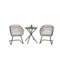 Outdoor Bistro Set With Upholstered Side Chairs Coffee Table Patio Conversation Set For Poolside Backyard