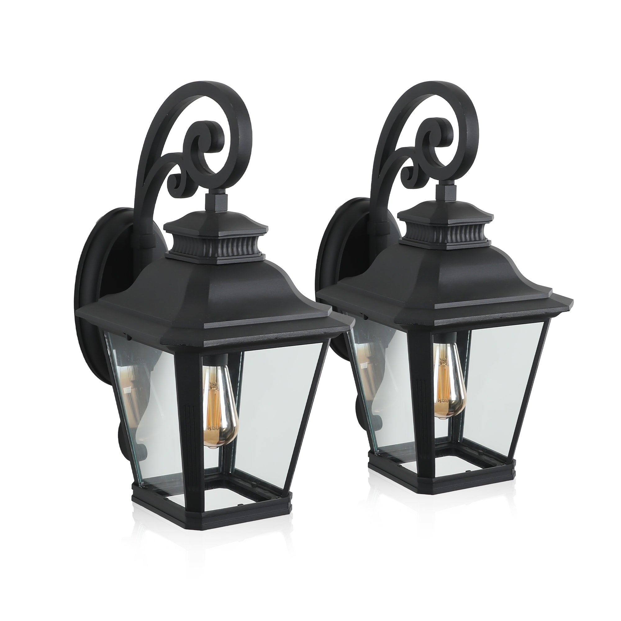 Outdoor Black Lantern Sconce Light 2 Pack 2 Pack