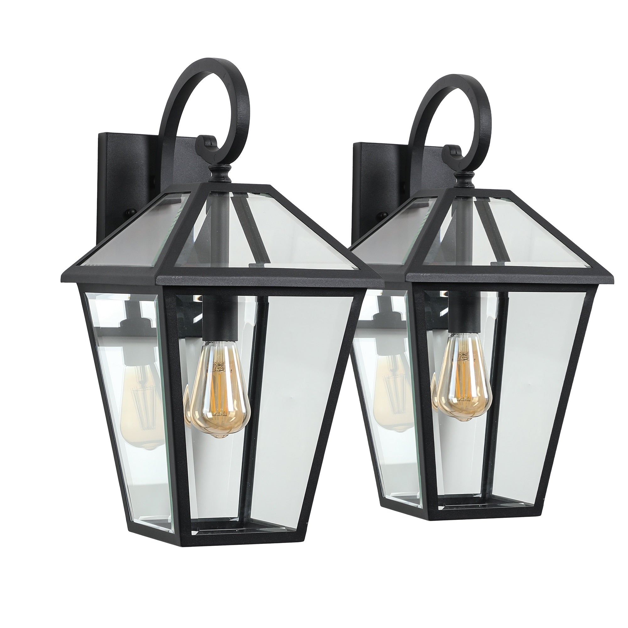 Outdoor Black Lantern Sconce Light 2 Pack 2 Pack