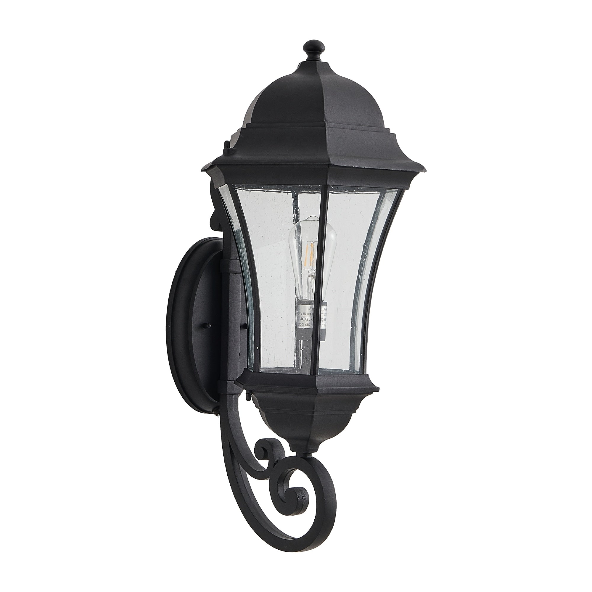 Outdoor Black Wall Lantern Sconce Light 1 Light