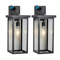 Outdoor Black Wall Lantern Sconce Light 2 Pack
