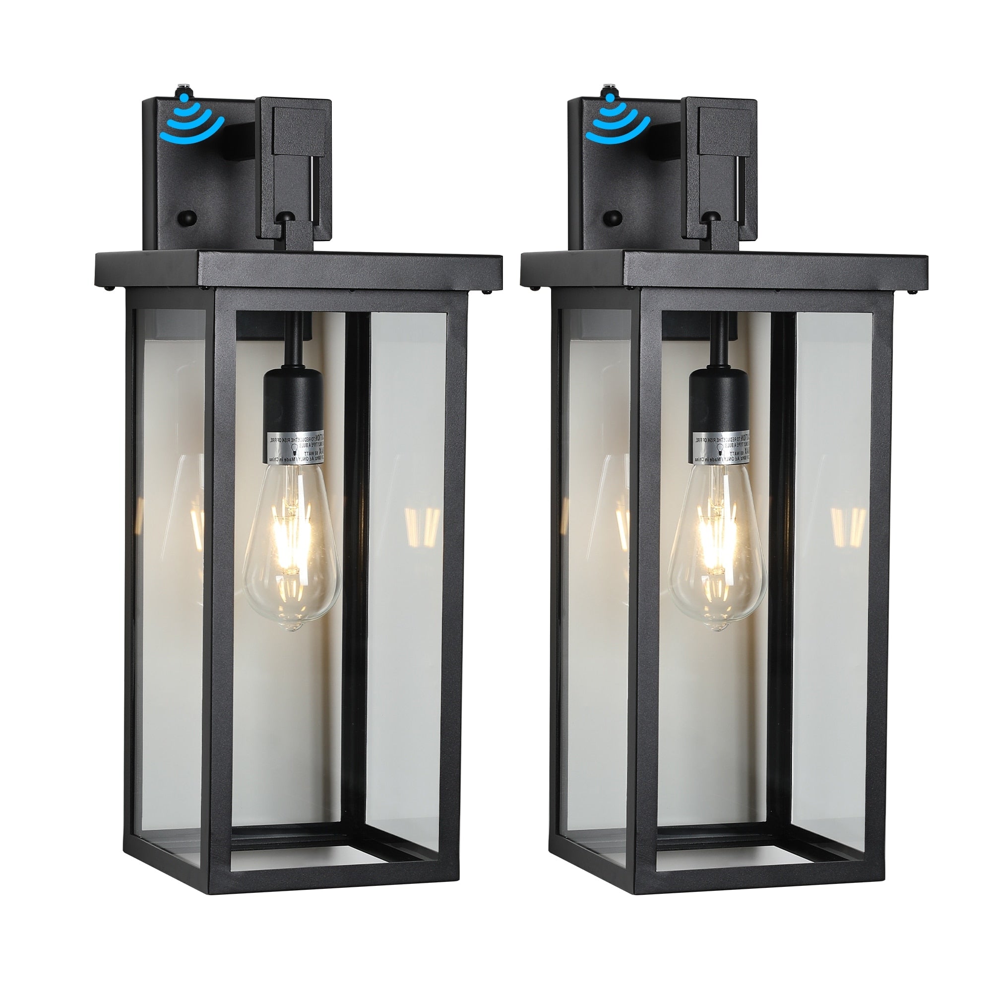 Outdoor Black Wall Lantern Sconce Light 2 Pack