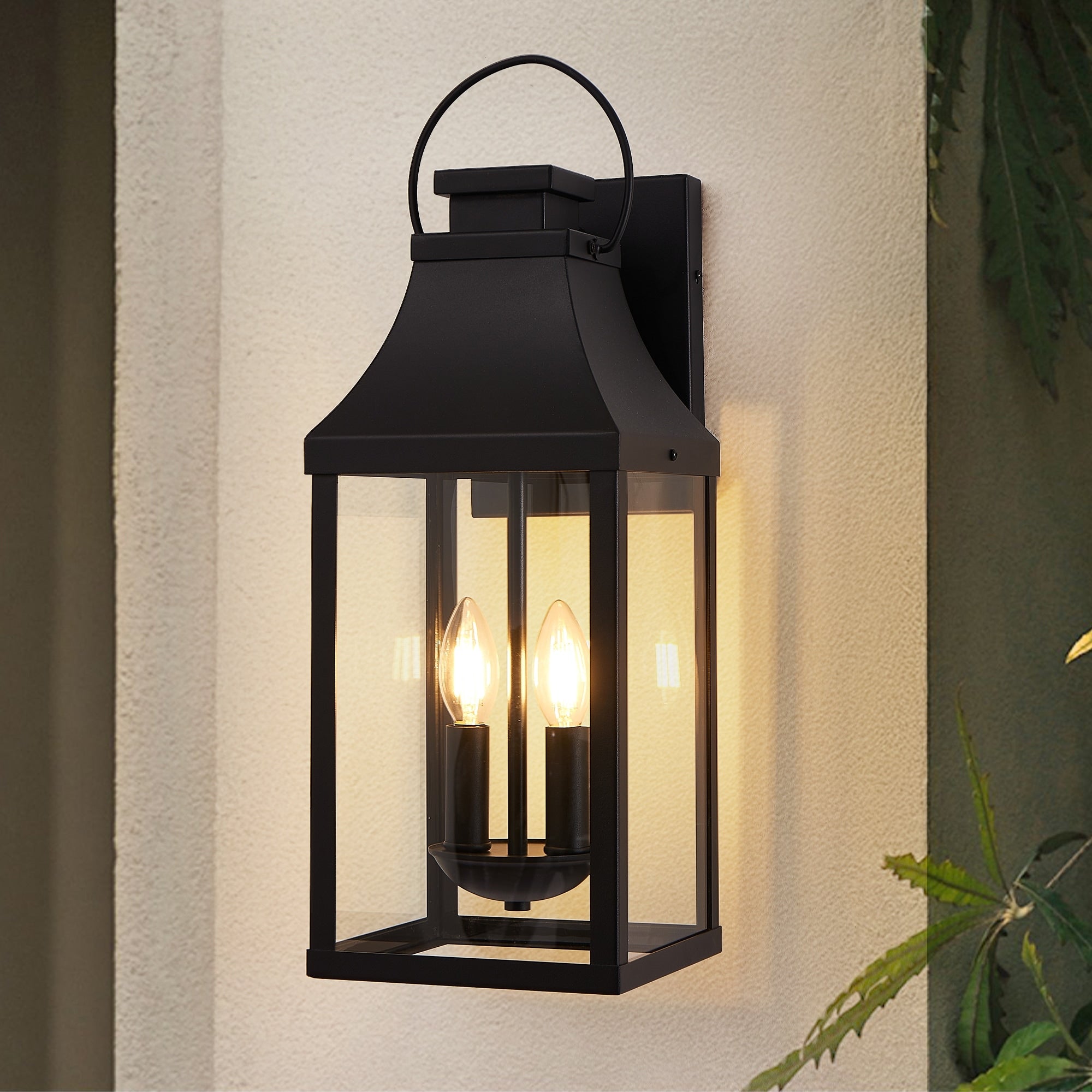 Outdoor Black Wall Lantern Sconce Light