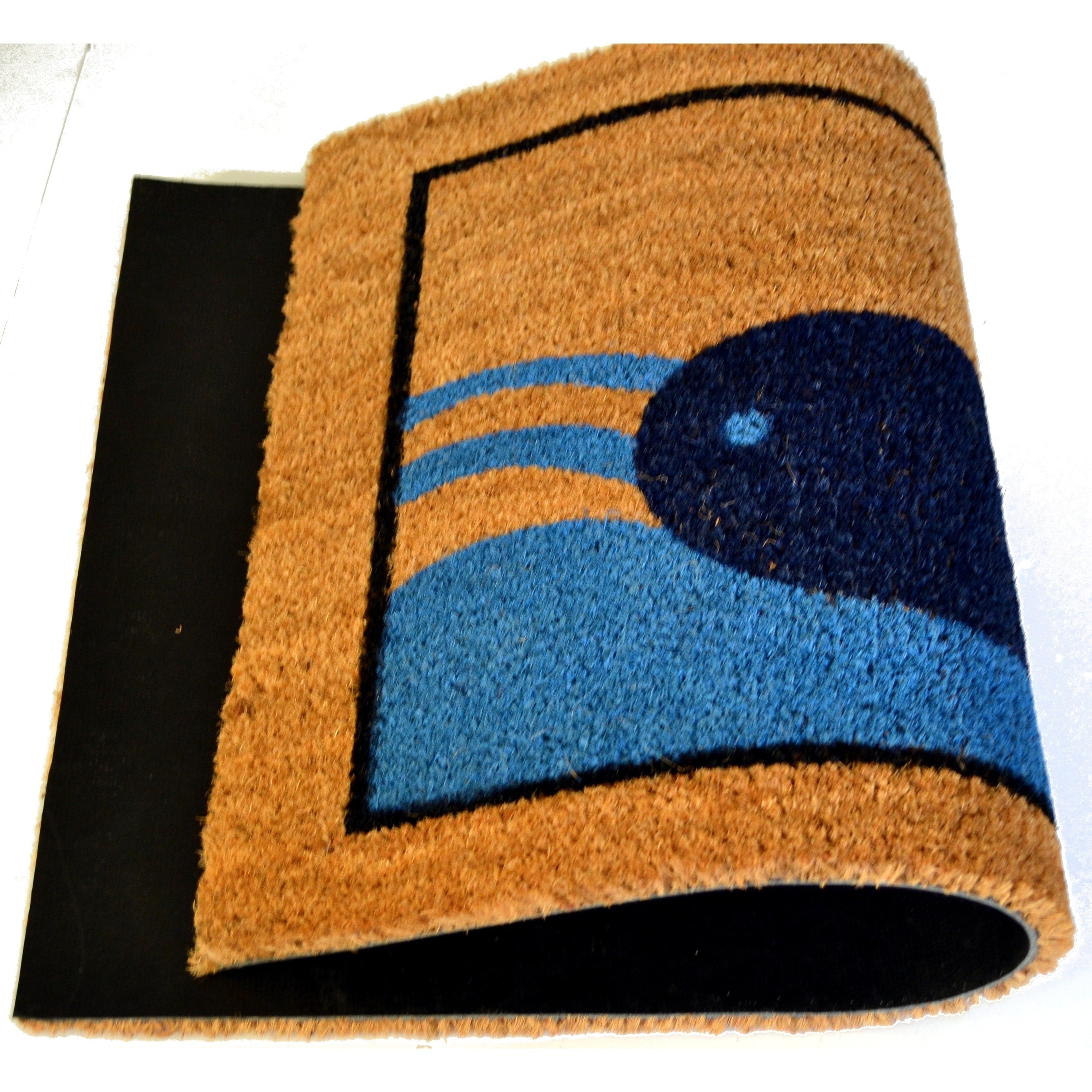 Outdoor Blue Black Blue Beach Whale Doormat