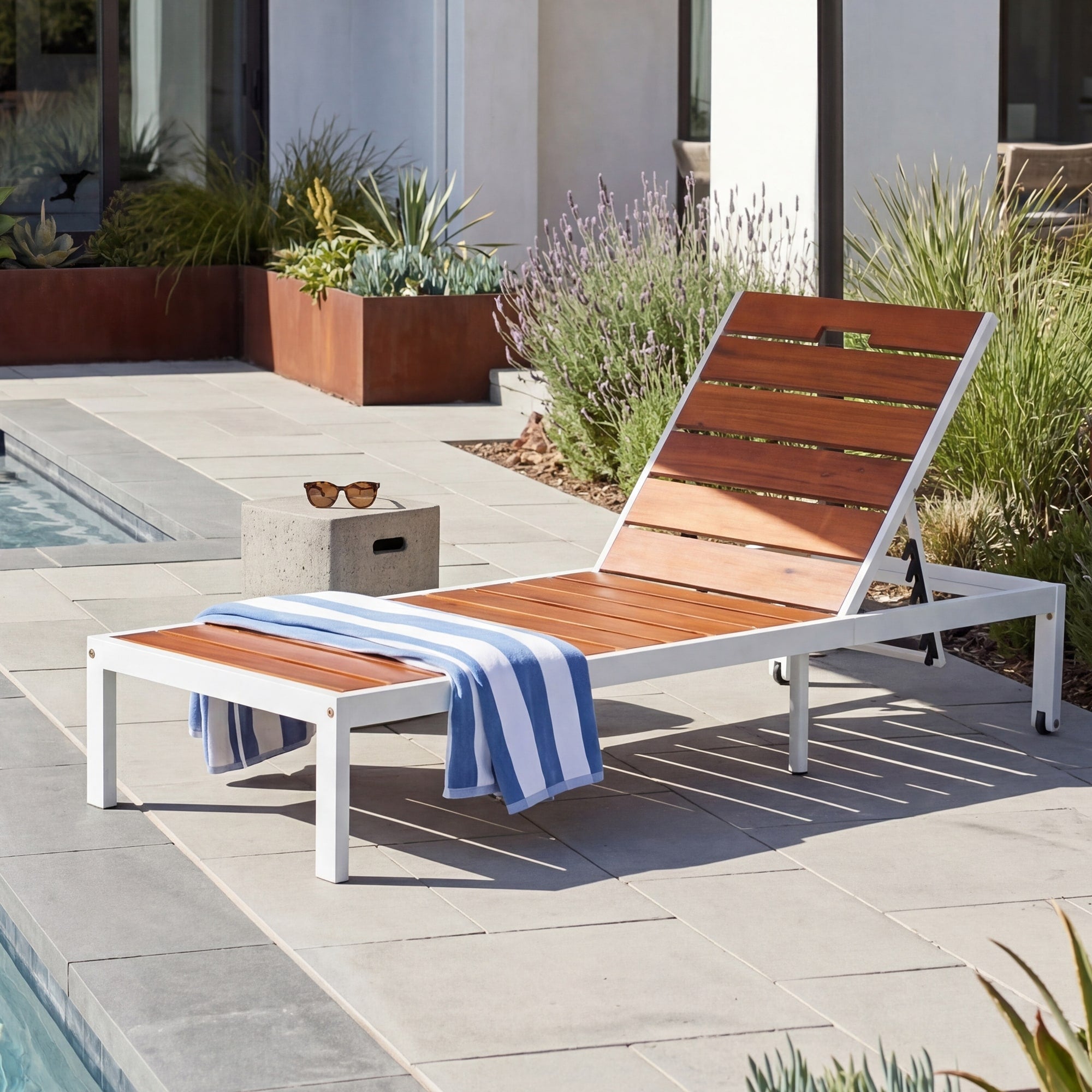 Outdoor Chaise Lounges Pool Lounge Chairs Outdoor Daybed Recliner With Adjustable Backrest For Patio Poolside Or Beach