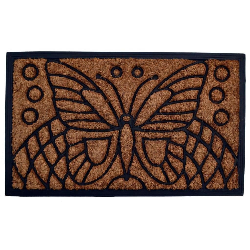 Outdoor Coconut Fiber Butterfly Door Mat 26 X 16 26 X 16