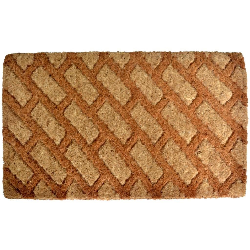 Outdoor Coconut Fiber Diagonal Bricks Door Mat 26 X 16