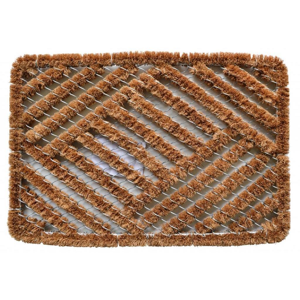 Outdoor Coconut Fiber Overlapping Cross Hatch Door Mat 2 X 14 2 X 14