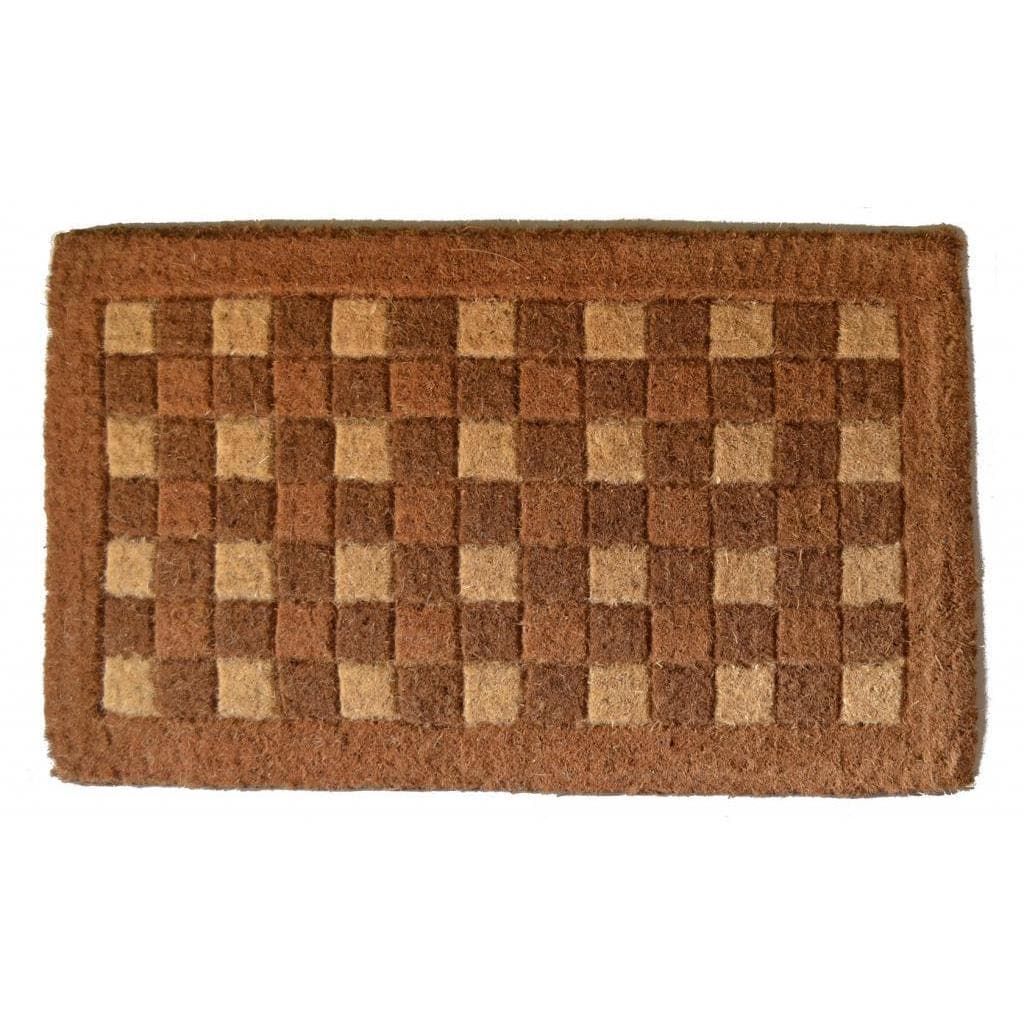 Outdoor Coconut Fiber Square Pattern Door Mat 26 X 16