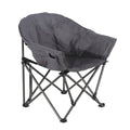 Outdoor Comfy Camping Chairs With Side Pocket For Garden Beach Fishing Lawn Gray