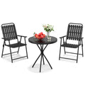 Outdoor Conversation Set With Foldable Coffee Chair Side Table Patio Chat Set For Poolside Backyard