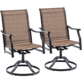 Outdoor Dining Chairs Set Of 2 360 Swivel Dining Chair With Textilene Fabric Outdoor Metal Armchair All Weather Resistant