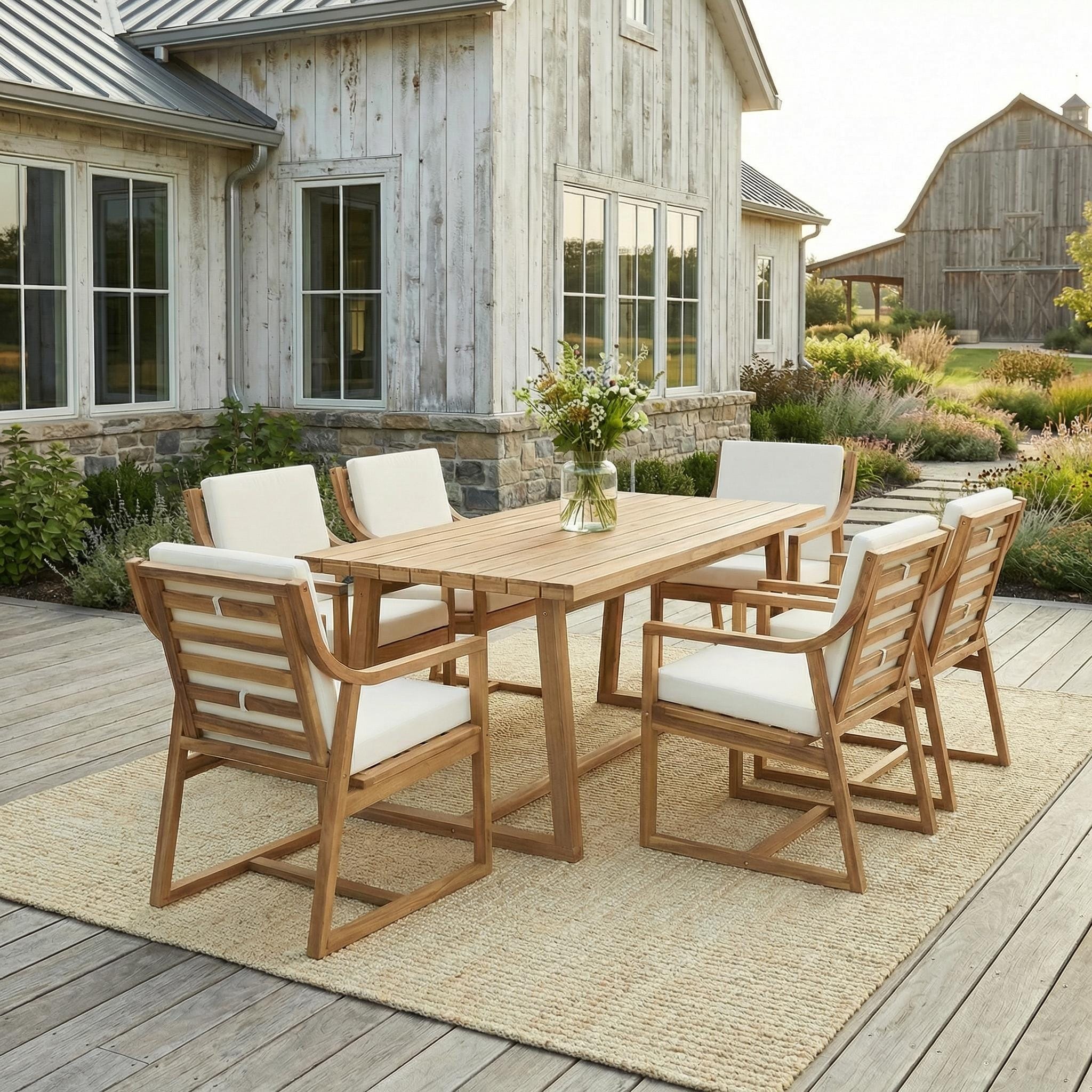 Outdoor Dining Set 7 Piece Outdoor Dining Set Patio Table And Chairs Set