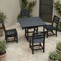 Outdoor Dining Set For 4 5 Piece Patio Set With Square Table And 4 Chairs Umbrella Hole