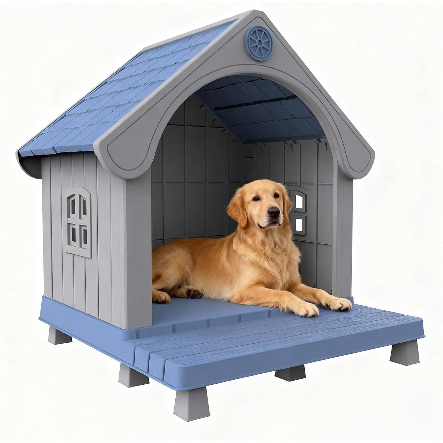 Outdoor Dog House Durable All Weather Large Dog House For Backyard Patio And Indoor Use