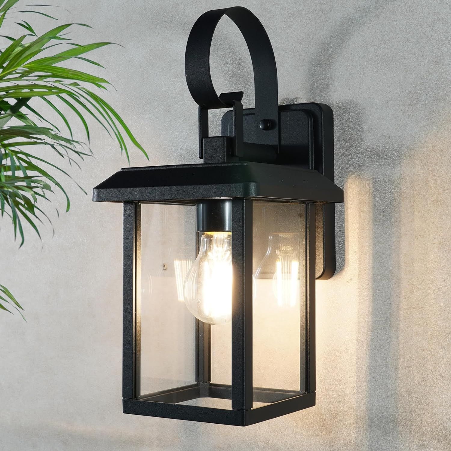 Outdoor Dusk To Dawn Wall Light 3000K 5000K Black Exterior Light Fixture