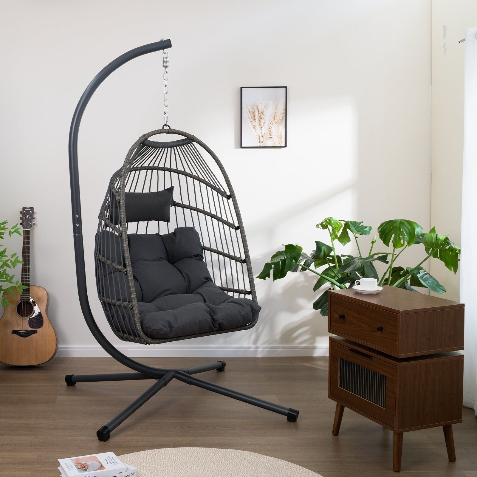 Outdoor Egg Hanging Chair With Stand