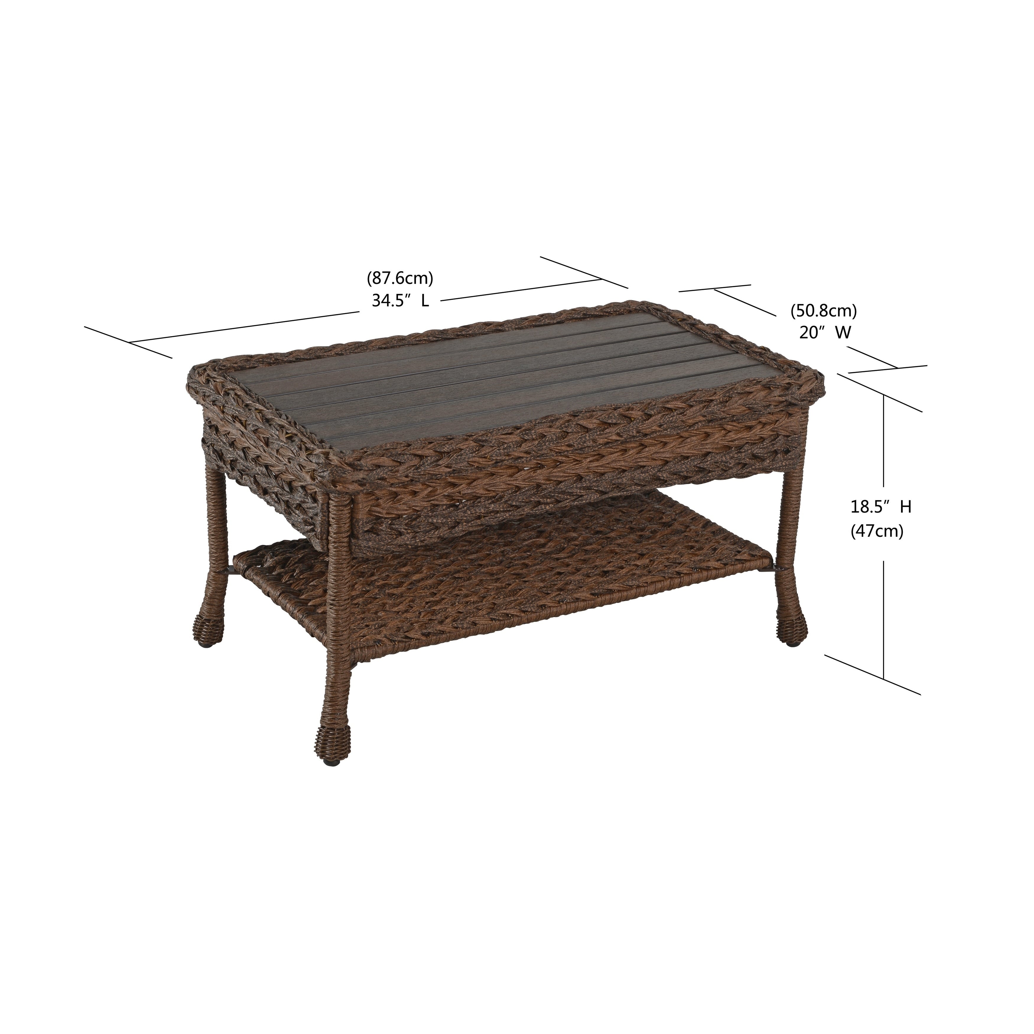 Outdoor Faux Sea Grass Garden Patio Coffee Table