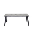 Outdoor Folding Dining Table Metal Frame Plastic Wood Top Foldable Patio Table For Garden Backyard Balcony