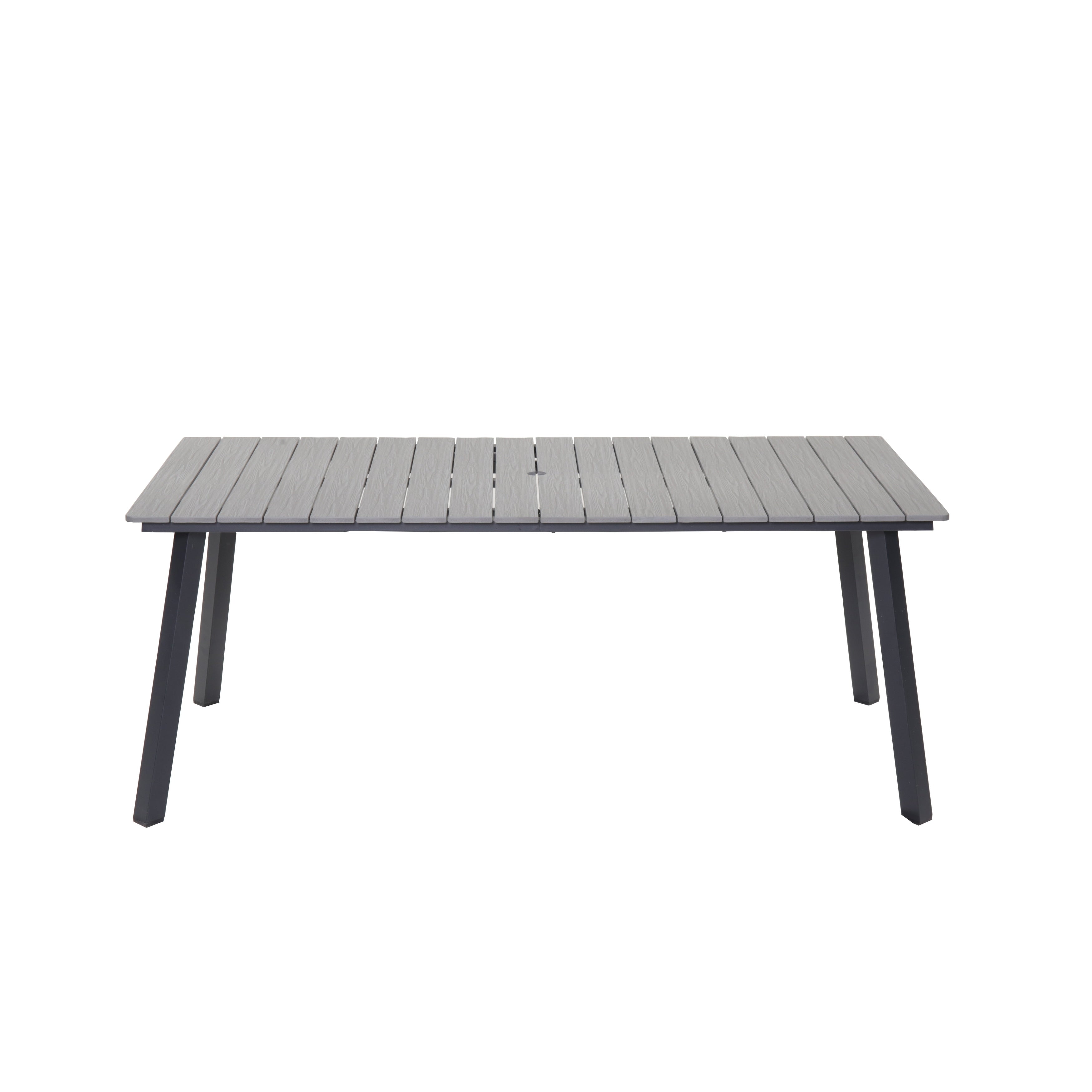 Outdoor Folding Dining Table Metal Frame Plastic Wood Top Foldable Patio Table For Garden Backyard Balcony