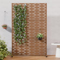 Outdoor Freestanding Metal Privacy Screen Decorative Garden Fence Panel With Cutout Trellis Design 72 H X 47 W