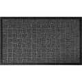 Evideco Outdoor Front Door Mat Checkerboard Yvan Polypropylene Rubber Rug 24X16 Inch Grey