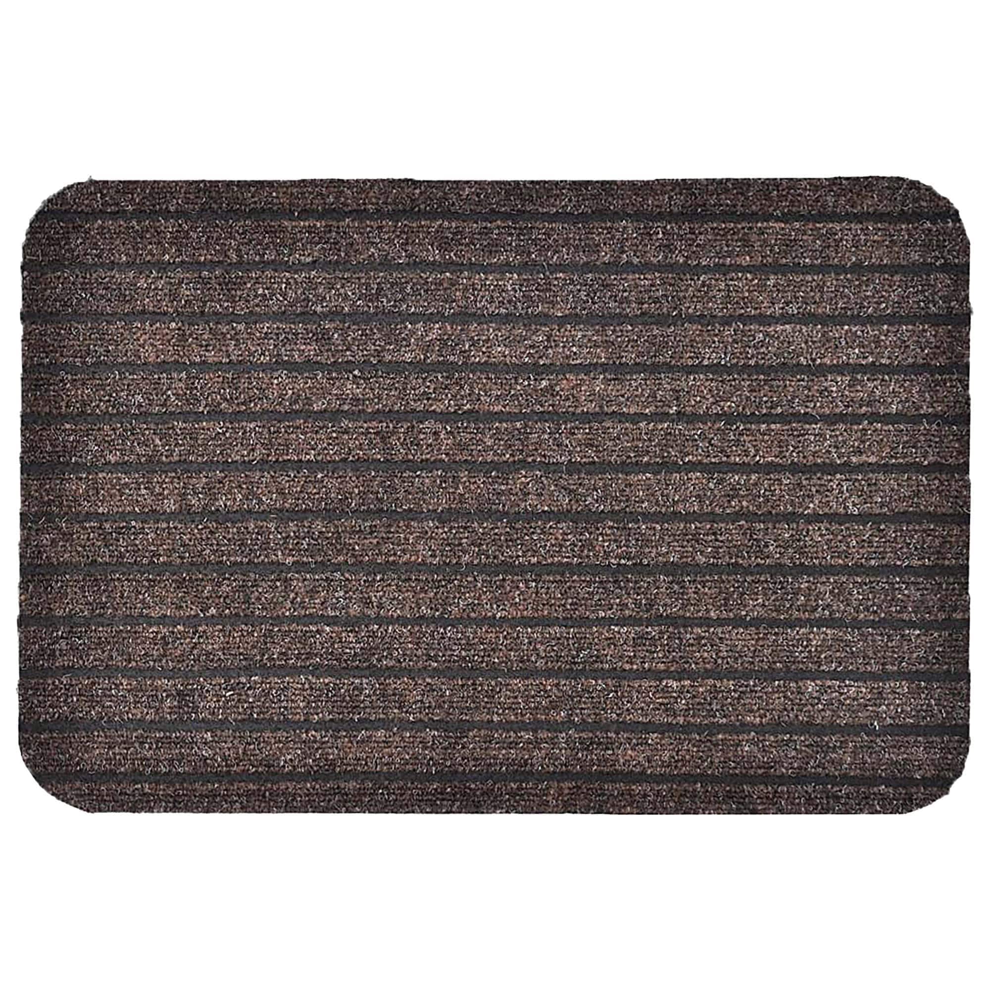 Evideco Outdoor Front Door Mat Chloe Polypropylene Latex Rug 24X16 Inch Brown