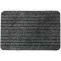 Evideco Outdoor Front Door Mat Chloe Polypropylene Latex Rug 24X16 Inch Grey