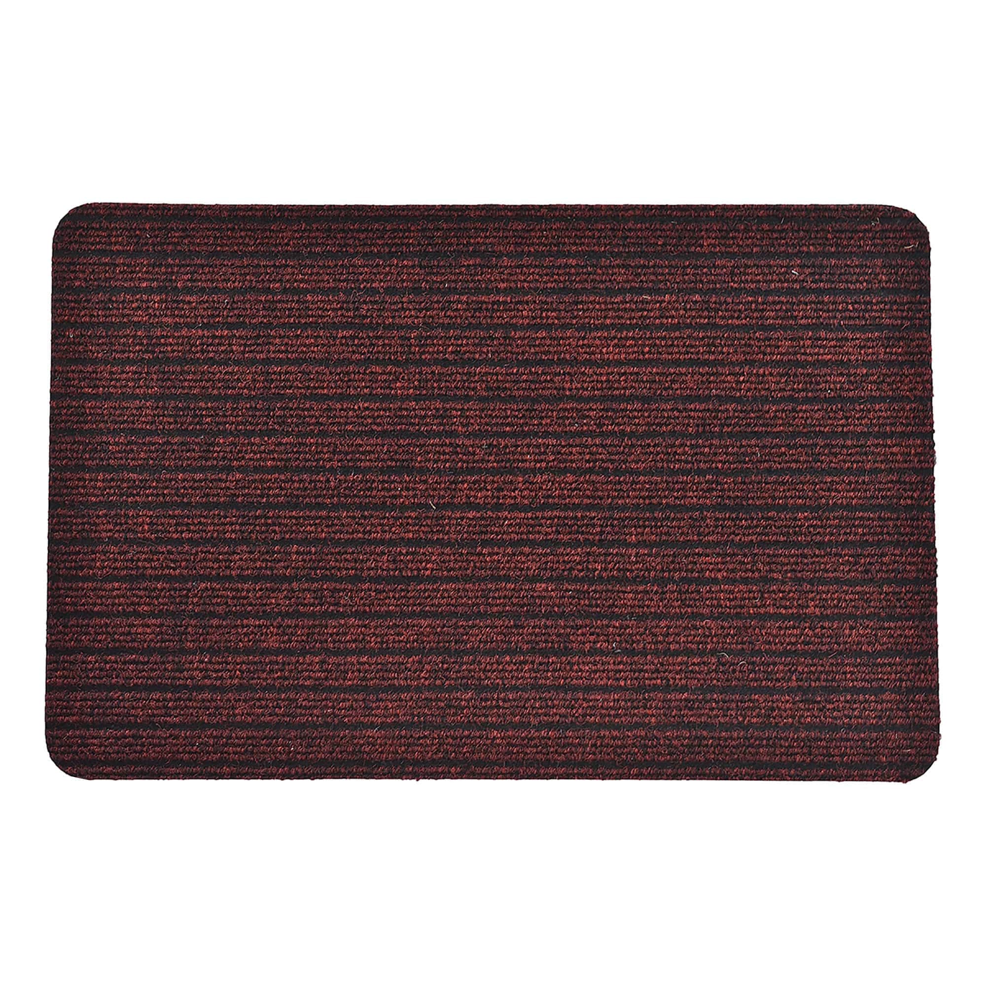 Evideco Outdoor Front Door Mat Chloe Polypropylene Latex Rug 24X16 Inch Maroon