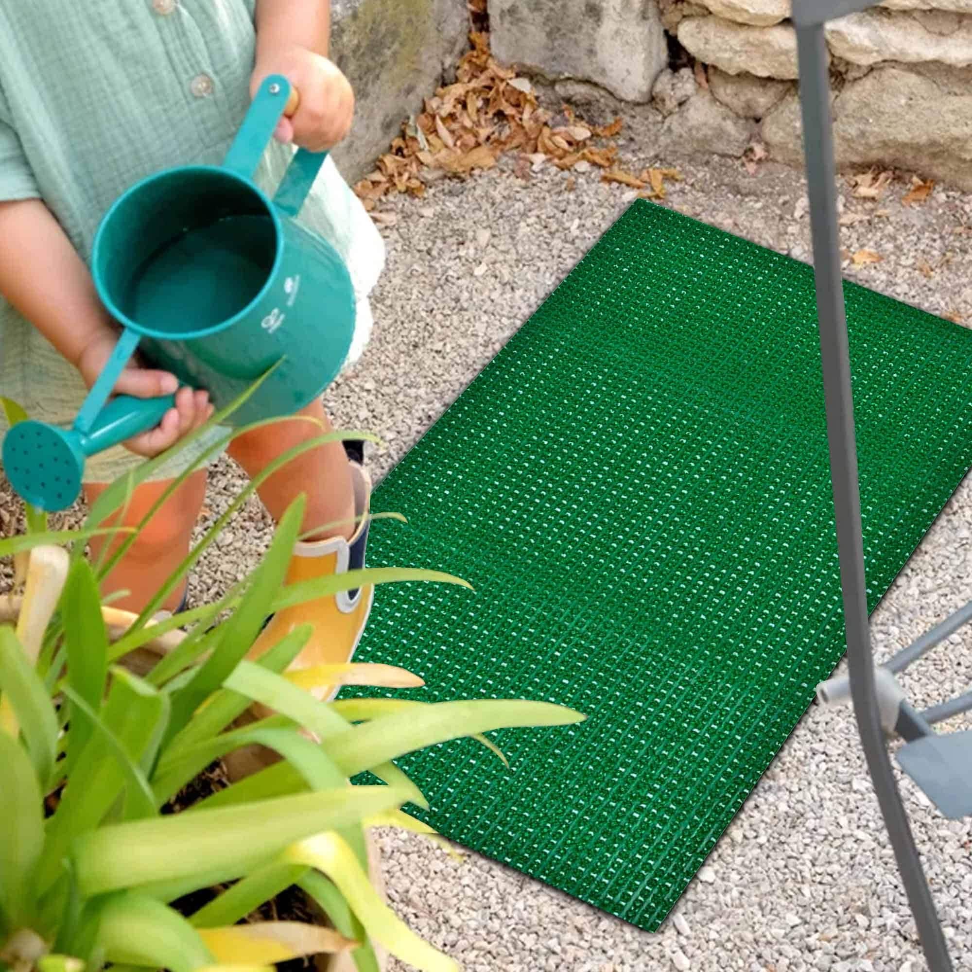 Evideco Outdoor Front Door Mat Pixie Artifical Grass Rug 24X16 Inch Green