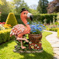 Outdoor Garden Sculpture Flamingo Flower Pot Planter Unique Yard Statue Decoration Interesting Law Outdoor Ornament