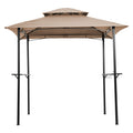 Outdoor Grill Gazebo 8 X 5 Ft Shelter Tent Double Tier Soft Top Canopy And Steel Frame With Hook And Bar Counters