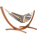 Outdoor Hammock With 10 Ft Wooden Stand 125.2 47.2 42.5 In