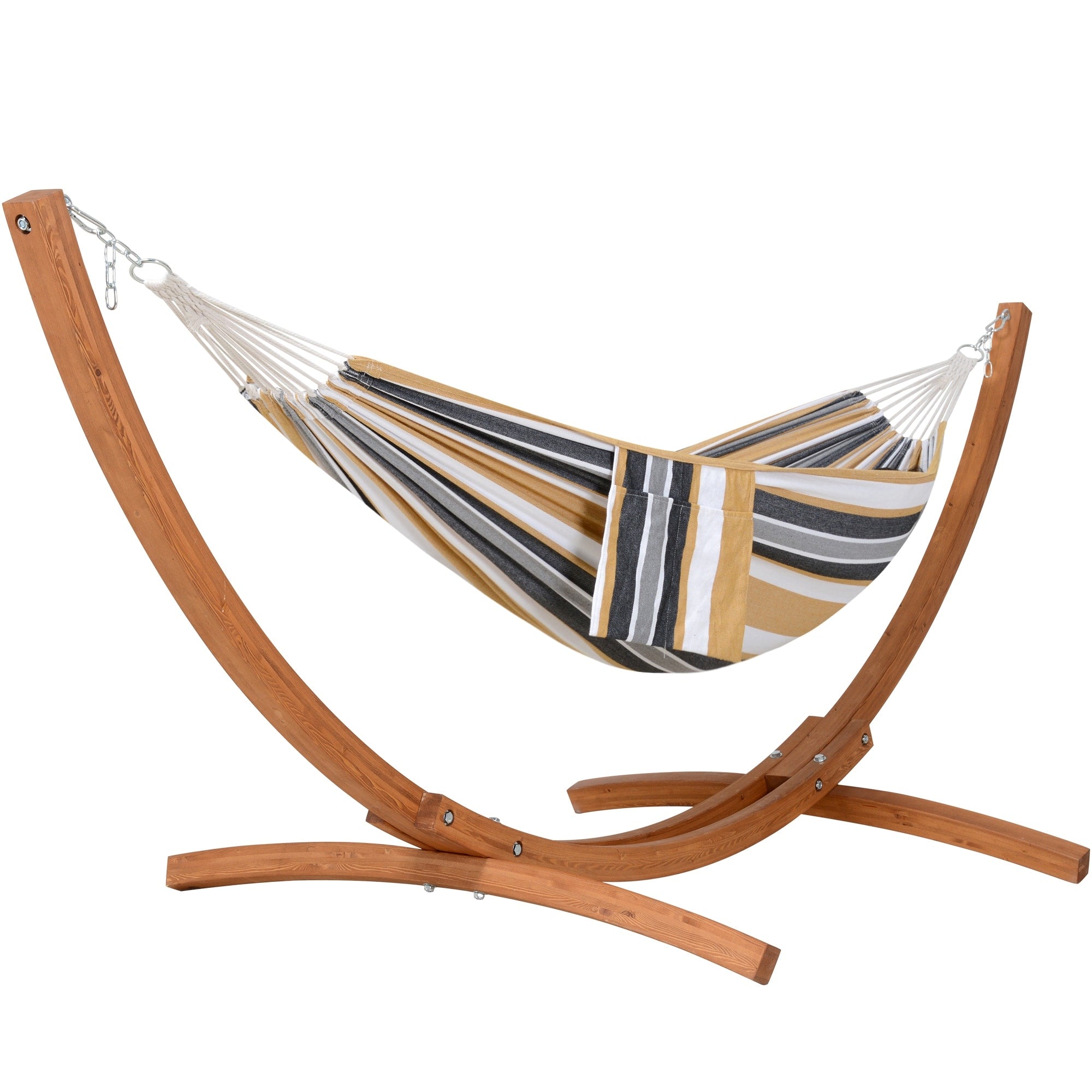 Outdoor Hammock With 10 Ft Wooden Stand 125.2 47.2 42.5 In