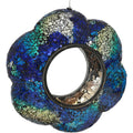 Sunnydaze Indigo Glass Flower Fly Through Hanging Outdoor Bird Feeder 9 Inch