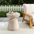 Outdoor Indoor Lightweight Concrete Side Table Travertine Finish 20.72